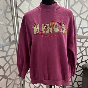 Women's Purple Embroidered Sweater